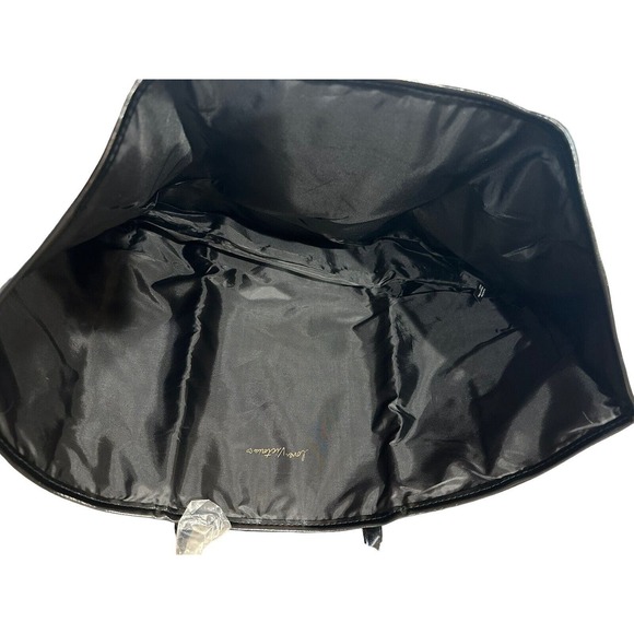 NEW Victorias Secret Large Sequin Tote Bag Black Colorful Stripe Bling Weekender - Picture 6 of 11